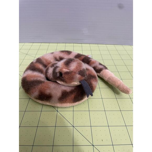 Aurora Rattle Snake Plush Realistic Brown Gray Stuffed Animal Rattles 6 Inch - Picture 1 of 7
